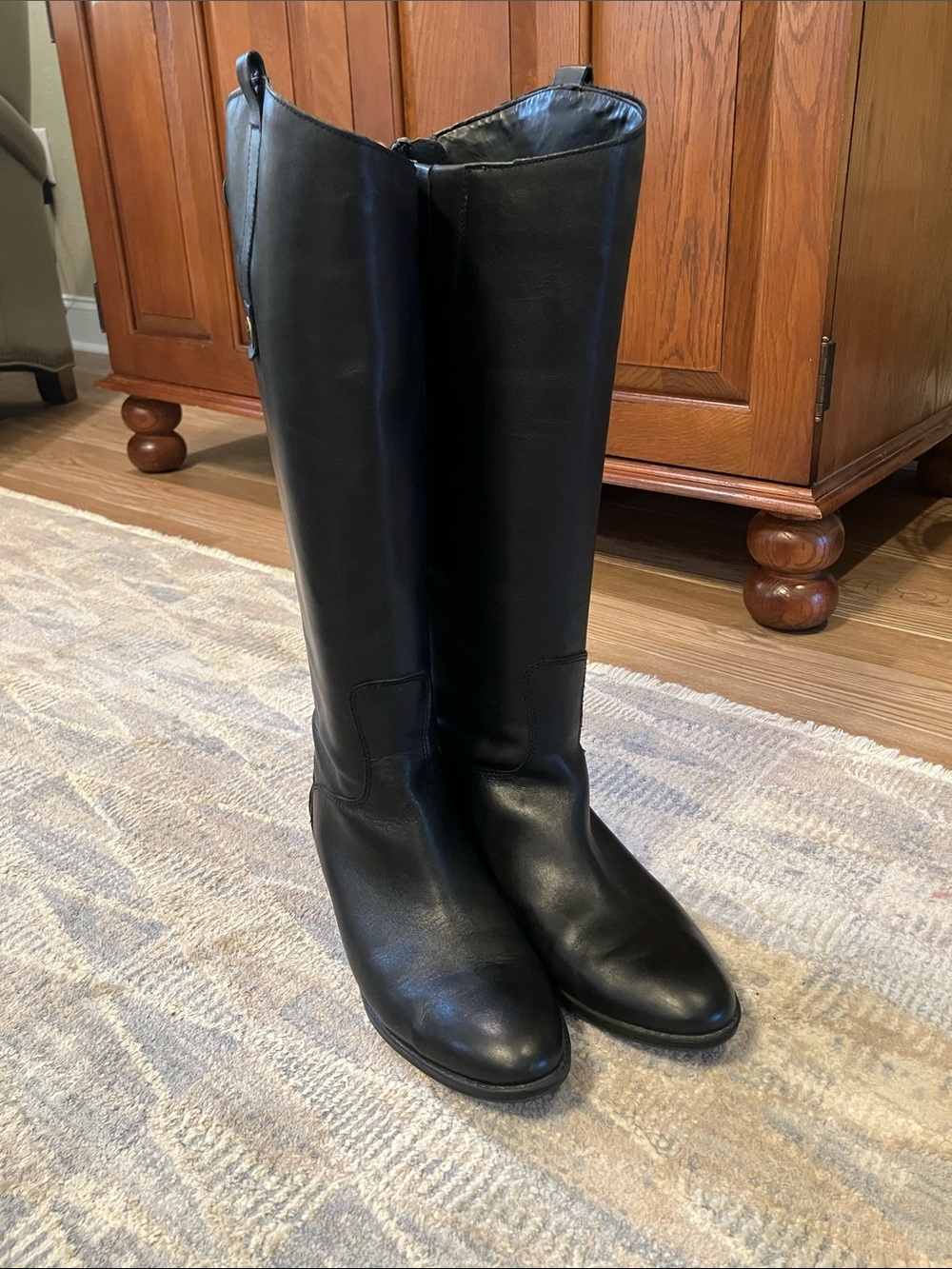 Sam Edelman Black Penny Leather Riding Boots